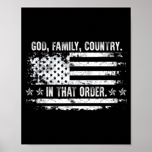 God Family Country Patriotic Faith Pride Usa For S Poster (Vorne)