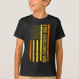 God Family Disc Golf Us American Flag Father's Day T-Shirt