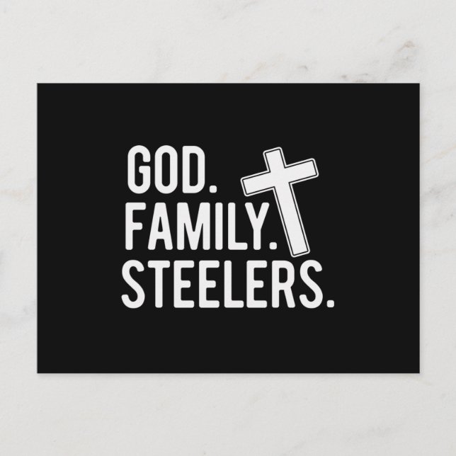God Family Steelers Pro Us Flag Father's Day Dad.p Ankündigungspostkarte (Vorderseite)
