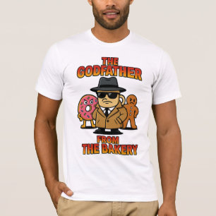 God Father from Bakery - Cartoon Coffee & Donuts T-Shirt