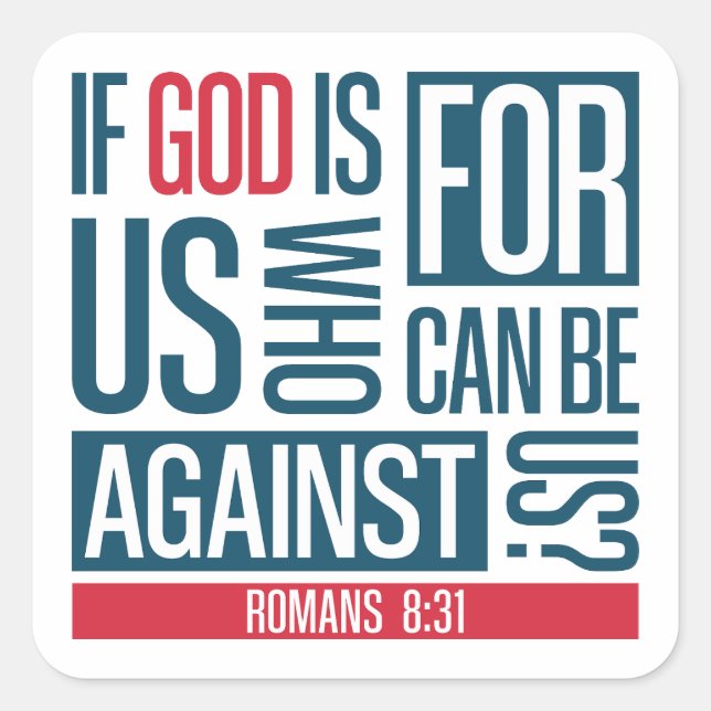 God for us quadratischer aufkleber (Vorderseite)