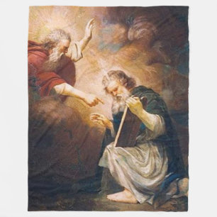 GOD gibt MOSES die TEN-ANTRÄGE Fleecedecke