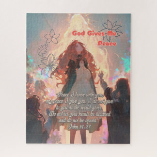 God Gives Me Peace - Christian Vintage Retro Anime Puzzle
