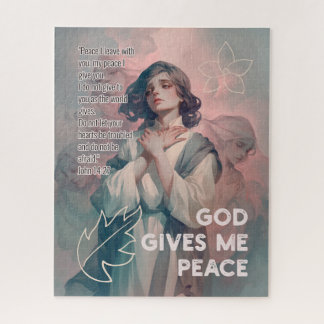 God Gives Me Peace - Christian Vintage Retro Anime Puzzle