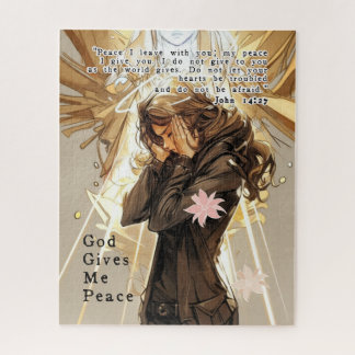 God Gives Me Peace - Christian Vintage Retro Anime Puzzle