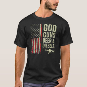 God Guns Bier & Dieselmotoren Herren USA LKW Mecha T-Shirt