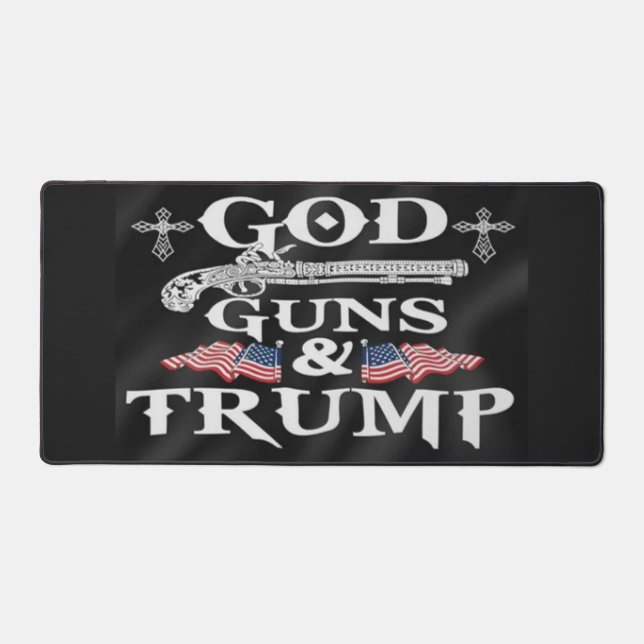 GOD GUNS & TRUMP SCHREIBTISCHUNTERLAGE (Vorderseite)