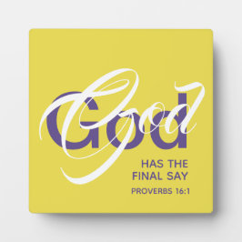 GOD HAT DIE ENDLICH SAY Sprichwörter Schrift Gelb Fotoplatte