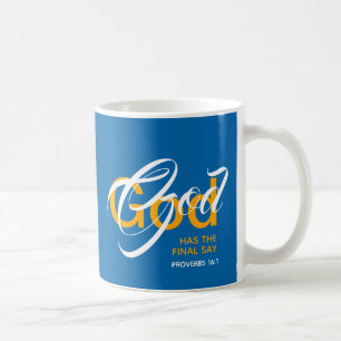 GOD HAT DIE ENDSAY Monogram Scripture Blue Kaffeetasse