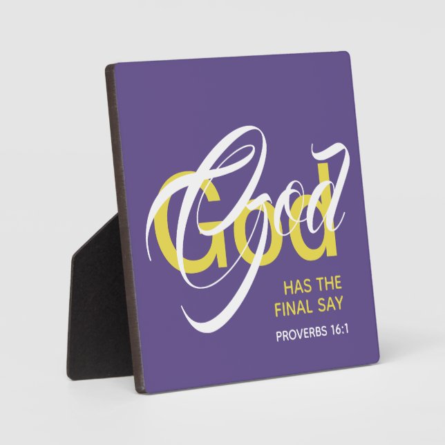 GOD HAT DIE LETZTE SAY-Sprichwörterbücher Lila Fotoplatte (Vorderseite)