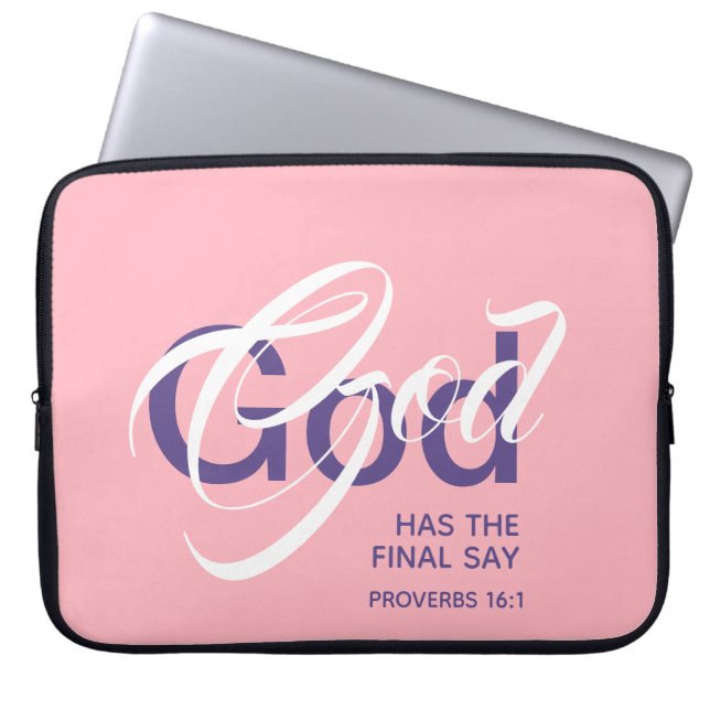 GOD HAT ENDLICH SAY Monogram Scripting Pink Laptopschutzhülle (Vorderseite)