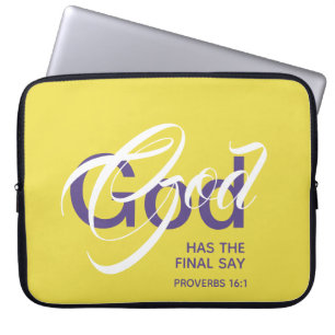 GOD HAT ENDLICH SAY Monogram Scripting Yellow Laptopschutzhülle
