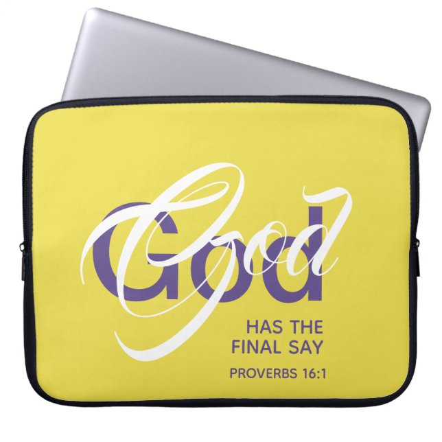 GOD HAT ENDLICH SAY Monogram Scripting Yellow Laptopschutzhülle (Vorderseite)