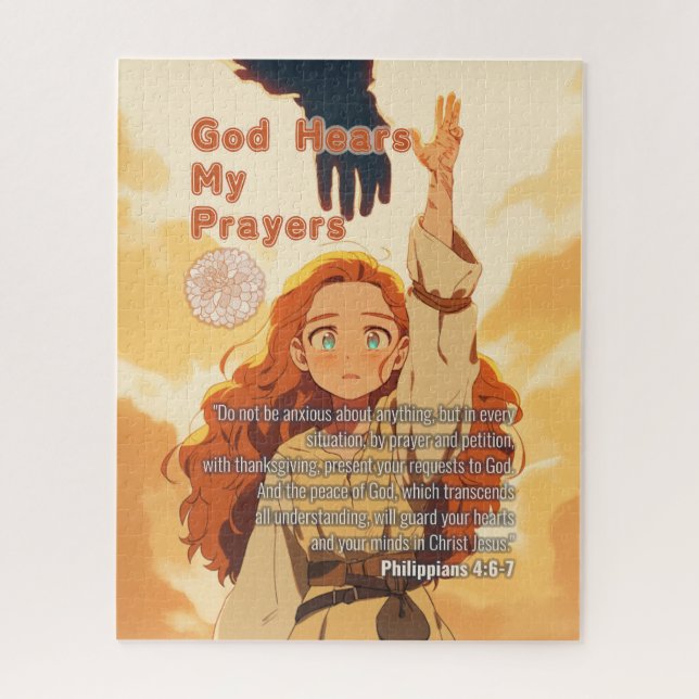 God Hears My Prayers - Christian Retro Anime Puzzle (Vertikal)