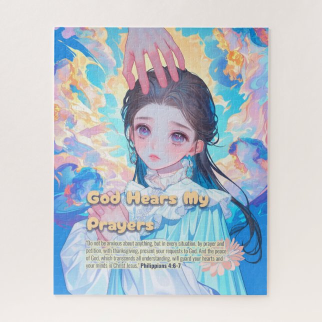 God Hears My Prayers - Christian Retro Anime Puzzle (Vertikal)