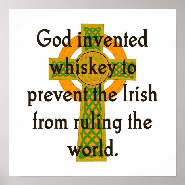 God Invented Whiskey - Irish Zitat Poster (Vorne)