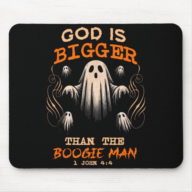 God Is Bigger Soky Season Christian Funny Hallowee Mousepad (Vorne)