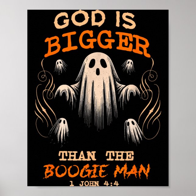 God Is Bigger Soky Season Christian Funny Hallowee Poster (Vorne)
