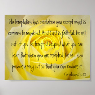 God is faithful bible verse 1 Corinthians 10:13 Poster
