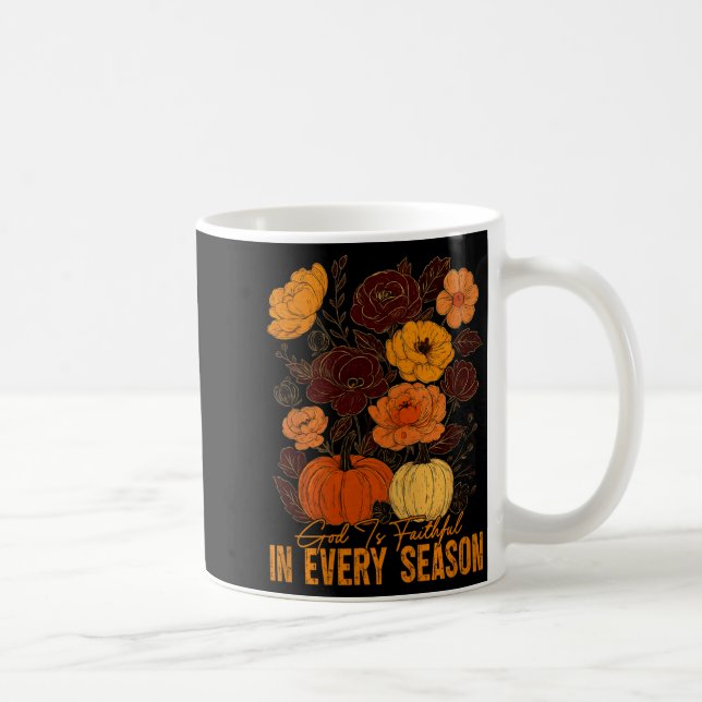 God Is Faithful In Every Season Christian Fall Boh Kaffeetasse (Rechts)