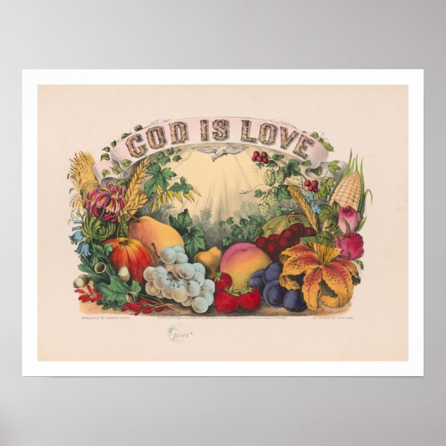 GOD IS LIEBE von Currier & Ives Poster (Vorne)