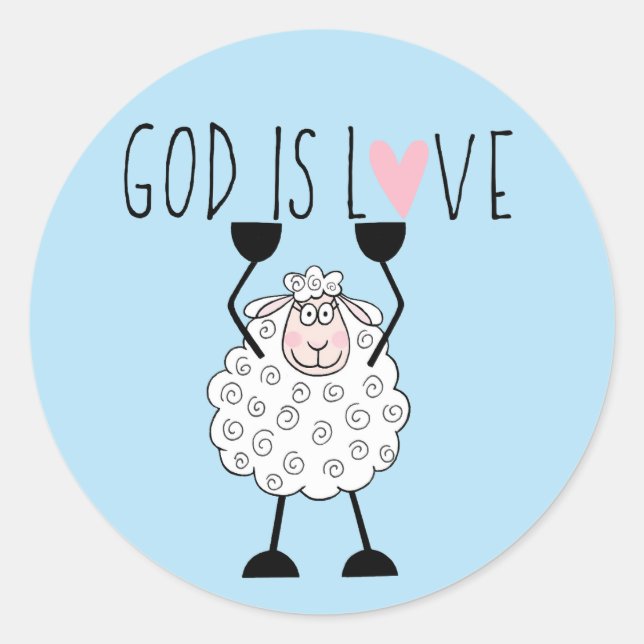 “God is Love” Runder Aufkleber (Vorderseite)