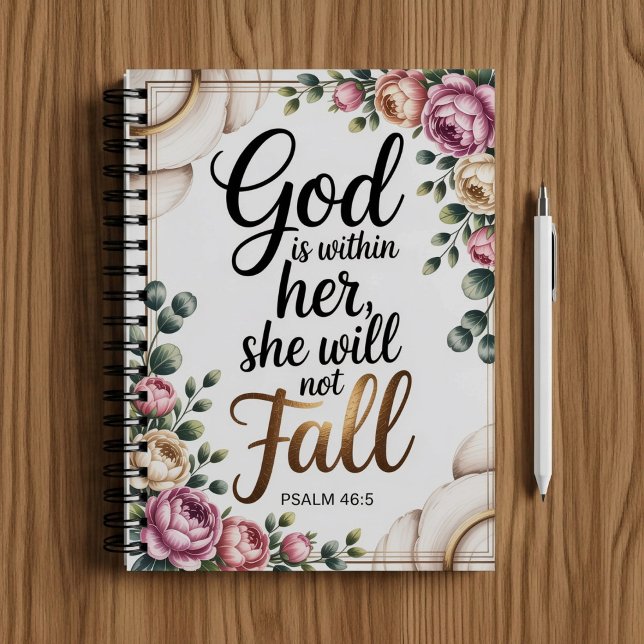 God is with her, Christian faith Bible Scripture  Notizblock (Von Creator hochgeladen)