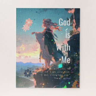 God is With Me - Christian Vintage Retro Anime Puzzle