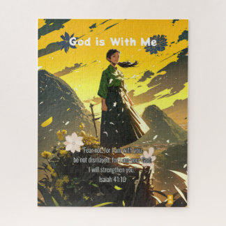 God is With Me - Christian Vintage Retro Anime Puzzle
