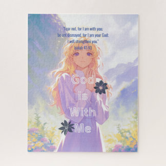 God is With Me - Christian Vintage Retro Anime Puzzle