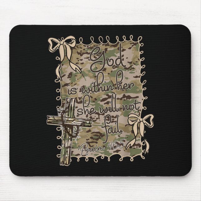 God Is Within Her She Will Not Fail Christian Bibl Mousepad (Vorne)