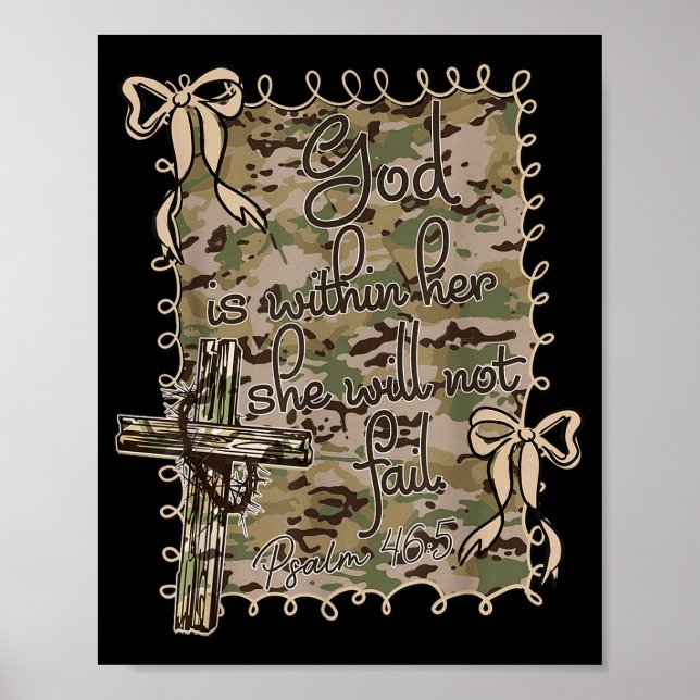 God Is Within Her She Will Not Fail Christian Bibl Poster (Vorne)