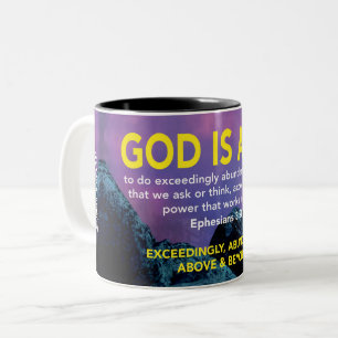 GOD IST IN DER LAGE Ephesianer 3:20 Personalisiert Zweifarbige Tasse