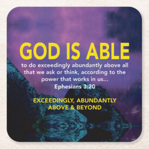 GOD IST IN DER LAGE Ephesians 3:20 Inspirationsskr Rechteckiger Pappuntersetzer