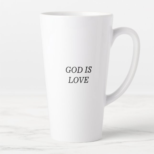 GOD IST LIEBE Christlicher Glaubenssatz Latte Tass Milchtasse (Rechts)