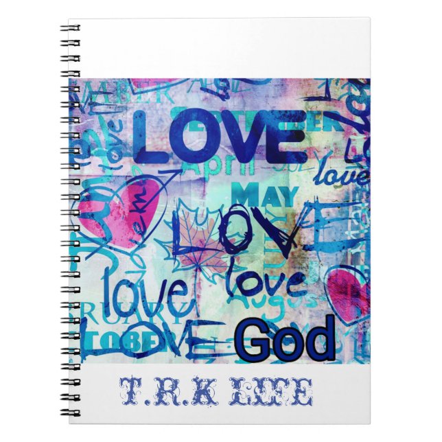 GOD IST LIEBE SPIRAL NOTEBOOK (NEU) NOTIZBLOCK (Vorderseite)