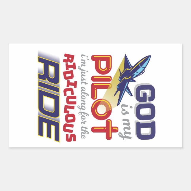 GOD IST MEIN PILOT - Christliche Aufkleber (Vorderseite)