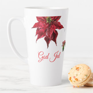 God Jul Christmas Stocking – Festive Poinsettia  Milchtasse