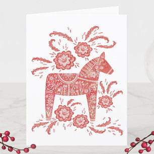 God Jul Dala Horse Holiday Card Feiertagskarte