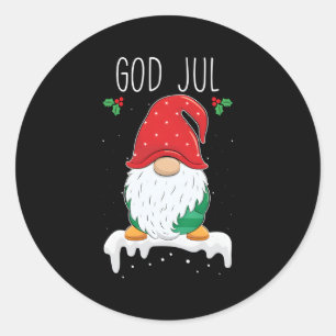 God Jul Gnome Swedish Tomte Gnome skandinavisch Runder Aufkleber