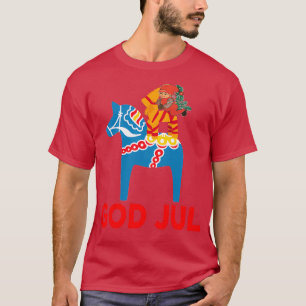 God Jul MerChristmas Dala Horse Tomte Julbock S T-Shirt