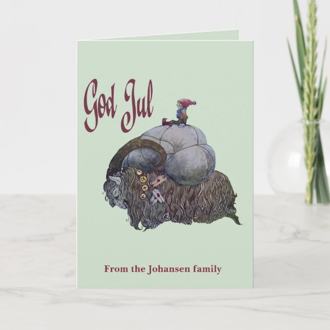 God Jul Scandinavian Julbocken Yule Goat After Joh Karte (Vorderseite)