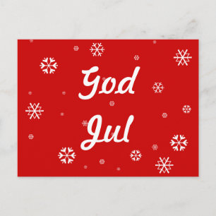 God Jul Snowflakes Postkarte