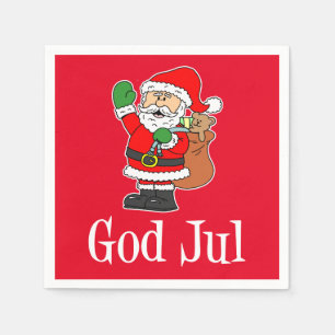 God Jul Swedish Christmas Santa Napkins Serviette