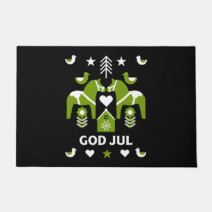 God Jul Swedish Folk Art Fußmatte