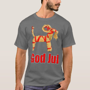 God Jul Swedish Straw Goat Merry Christmas Scandin T-Shirt