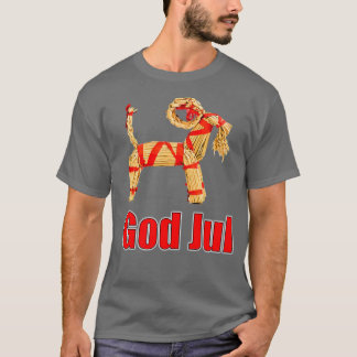 God Jul Swedish Straw Goat Merry Christmas Scandin T-Shirt