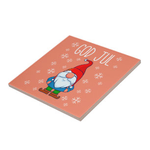 God Jul, Swedish Tomte Gnome, skandinavisches Merr Fliese