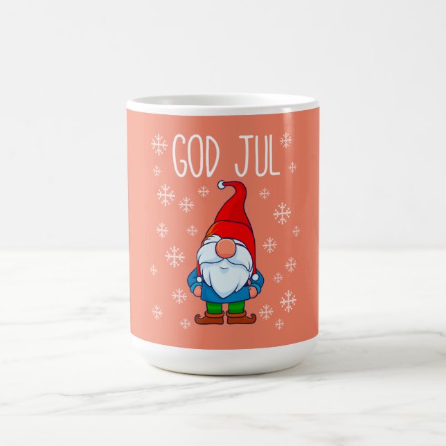 God Jul, Swedish Tomte Gnome, skandinavisches Merr Kaffeetasse (Mittel)