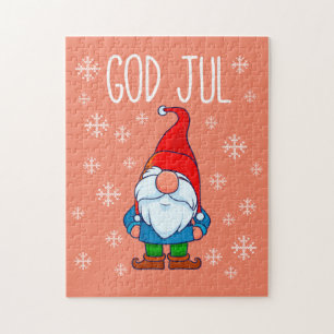 God Jul, Swedish Tomte Gnome, skandinavisches Merr Puzzle